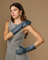Rosemary Mid-forearm (grey) - Women's lambskin leather gloves with silk lining & touchscreen feature