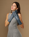 Rosemary Mid-forearm (grey) - Women's lambskin leather gloves with silk lining & touchscreen feature