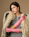 Rosemary Mid-forearm (rosa) - Damenhandschuhe aus Lammleder mit Seidenfutter & Touchscreen-Funktion